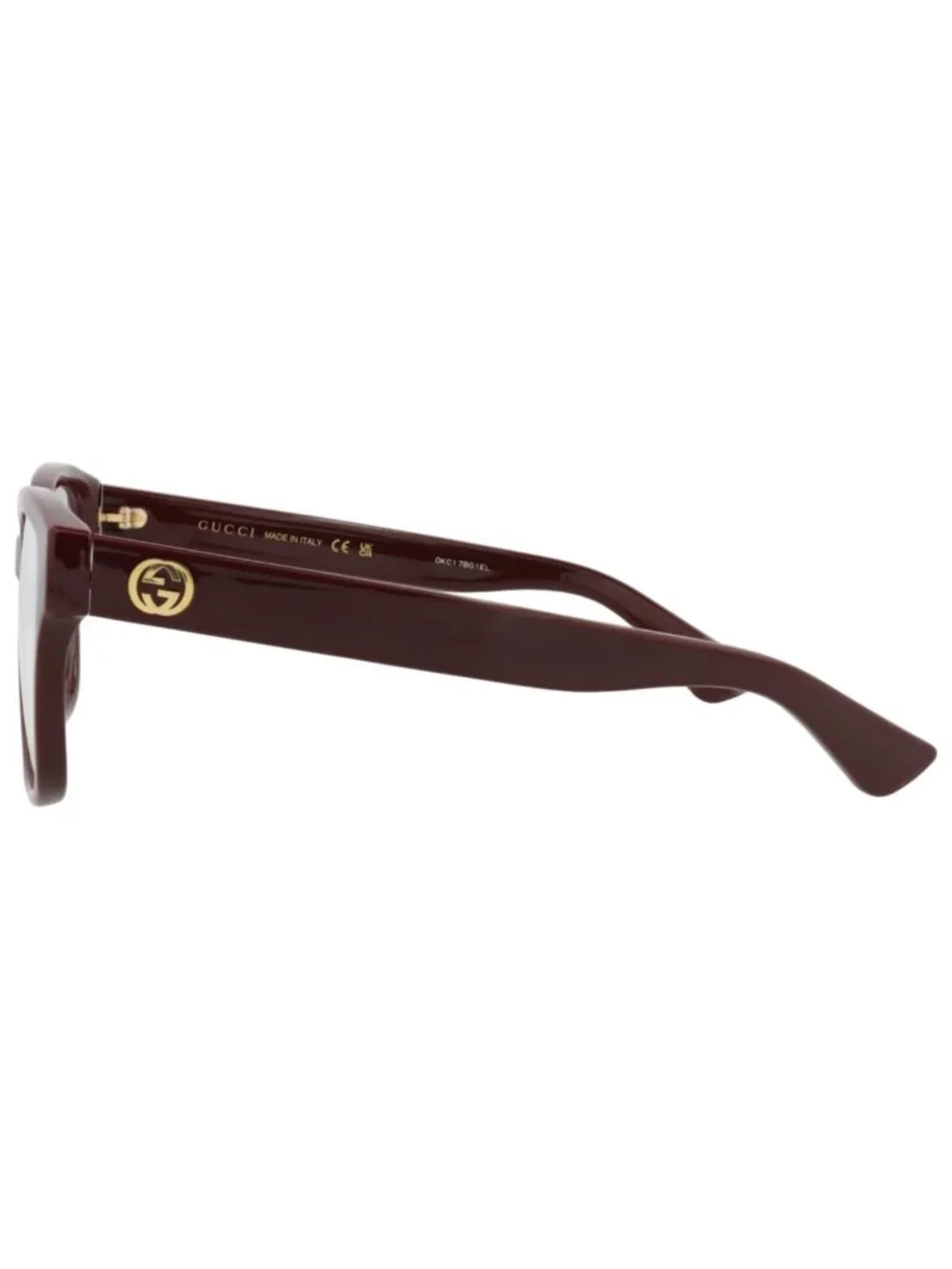 New Gucci Women's Eyeglasses Square Rectangle Injection Frame Red Red